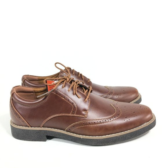 Deer Stags Mens Creston Wingtip Oxford Dress Shoes 10 Redwood Brown main image 6